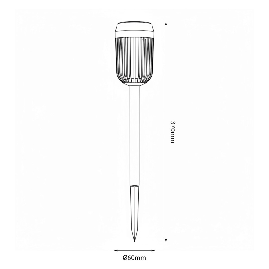 LED saulės lempa FLAME LED/1,2V 100 mAh 1800K 37 cm IP44 juoda