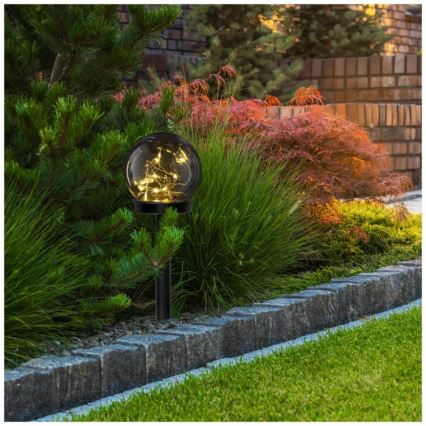 LED Saulės lempa GLEAM LED/1,2V 3000K IP44 40 mAh dūminė/juoda