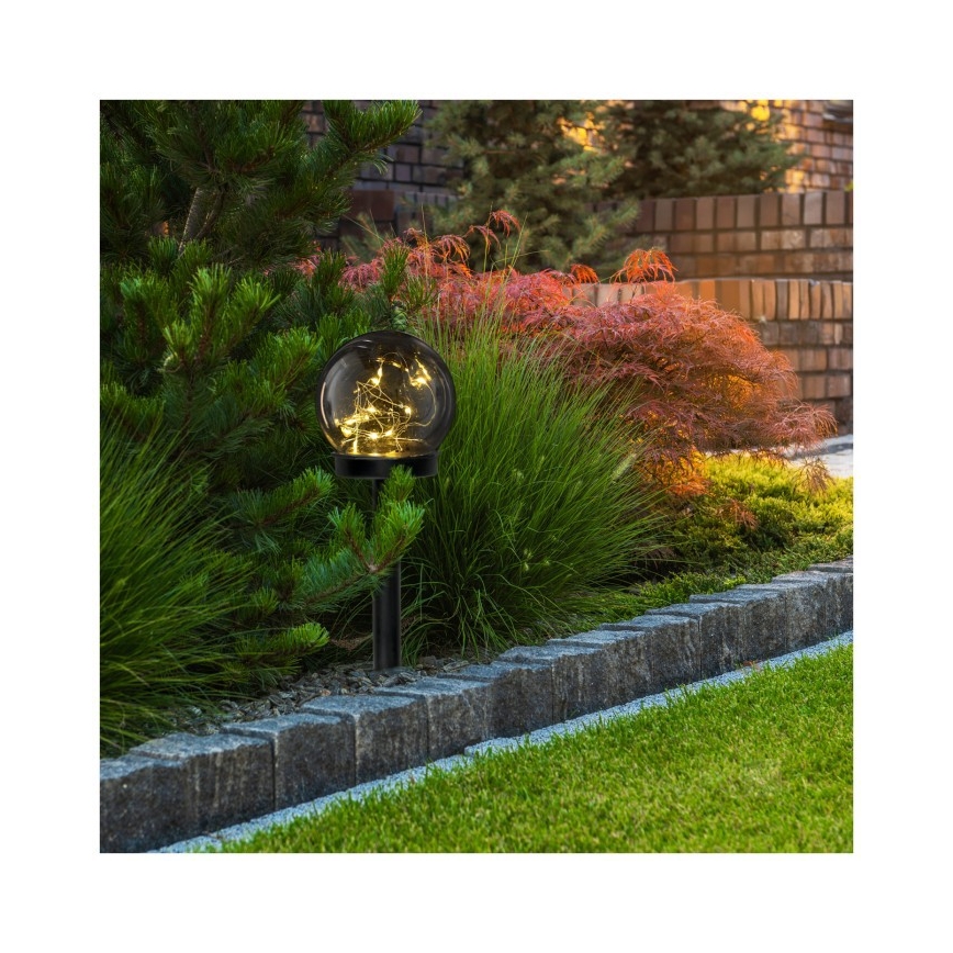 LED Saulės lempa GLEAM LED/1,2V 3000K IP44 40 mAh dūminė/juoda