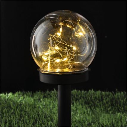 LED saulės lempa GLEAM LED/1,2V 3000K IP44 40 mAh skaidri/juoda