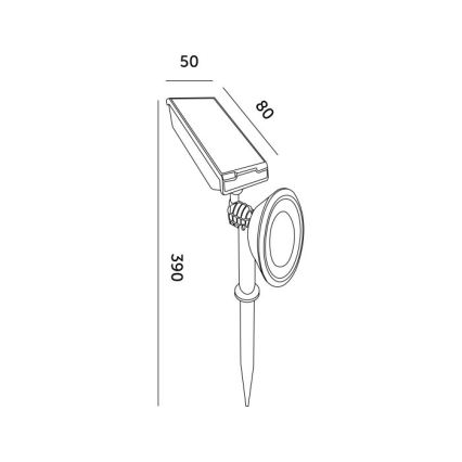 LED saulės lempa LANCE LED/1xAA 4000K IP44 300 mAh