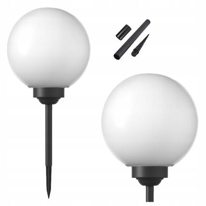 LED saulės lempa LED/1,2V 6500K 200 mAh skersmuo 20 cm IP44 balta/juoda