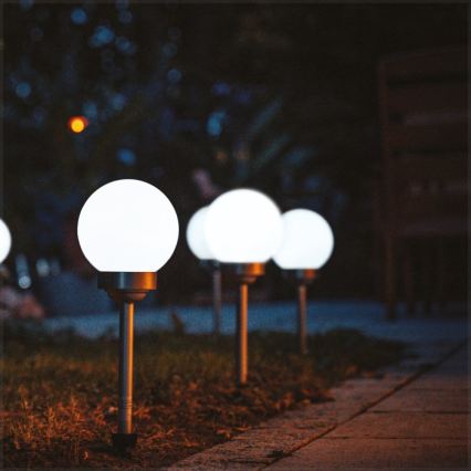 LED saulės lempa SPHERE LED/1,2V 4000K IP44 200 mAh Ø 20 cm