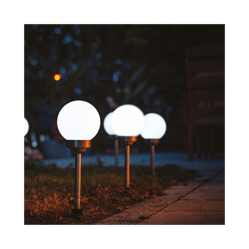 LED saulės lempa SPHERE LED/1,2V 4000K IP44 200 mAh Ø 20 cm