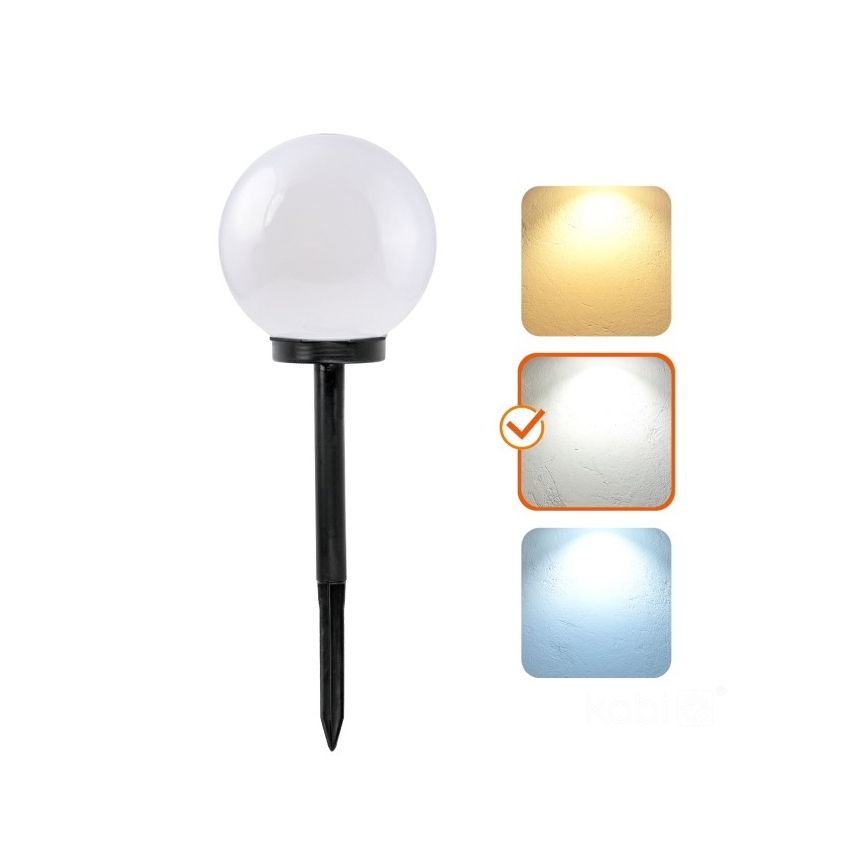 LED saulės lempa SPHERE LED/1,2V 4000K IP44 200 mAh Ø 20 cm