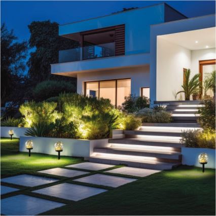 LED saulės lempa su jutikliu GLEAM LED/1,2V 3000K IP44 40 mAh skaidri/juoda