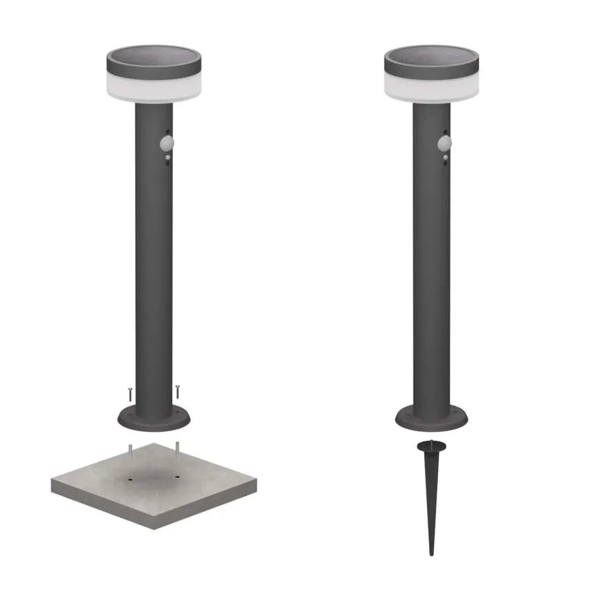 LED saulės lempa su jutikliu LED/2W/3,7V 1200 mAh IP44 50 cm