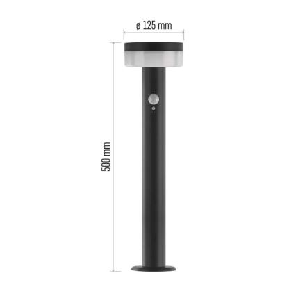 LED saulės lempa su jutikliu LED/2W/3,7V 1200 mAh IP44 50 cm