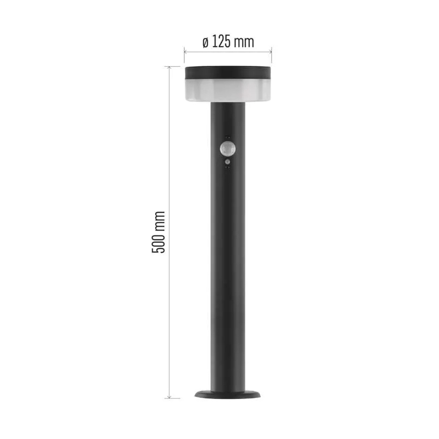 LED saulės lempa su jutikliu LED/2W/3,7V 1200 mAh IP44 50 cm