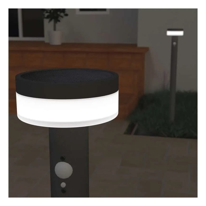 LED saulės lempa su jutikliu LED/2W/3,7V 1200 mAh IP44 80 cm