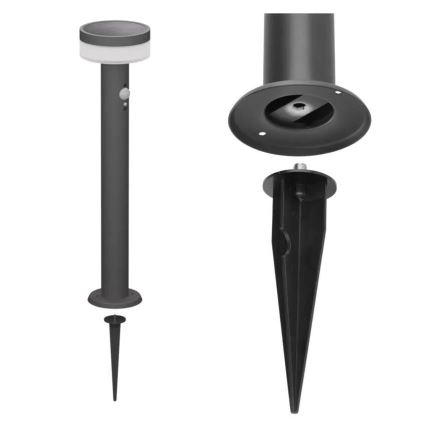 LED saulės lempa su jutikliu LED/2W/3,7V 1200 mAh IP44 80 cm