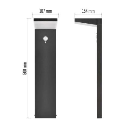 LED Saulės lempa su jutikliu LED/4,4W/3,7V 2200 mAh IP44