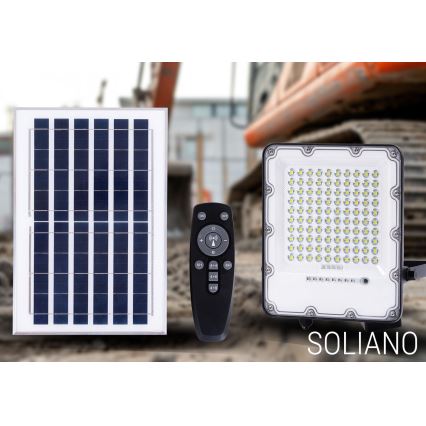 LED Lauko prožektorius su reguliuojamu pritemdymu, saulės energija varomas, LED/50W/3,2V 4500K IP65, juodas + nuotolinio valdymo pultas