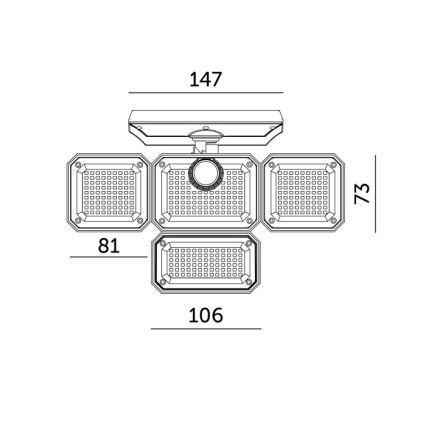 LED saulės prožektorius su jutikliu GLOW LED/2,5W/3,7V 6500K IP44 2400 mAh + nuotolinis valdymas