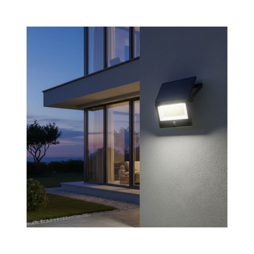 LED saulės prožektorius su jutikliu NCS G2 LED/30W/3,7V 3000/4000/6500K IP54 5200 mAh