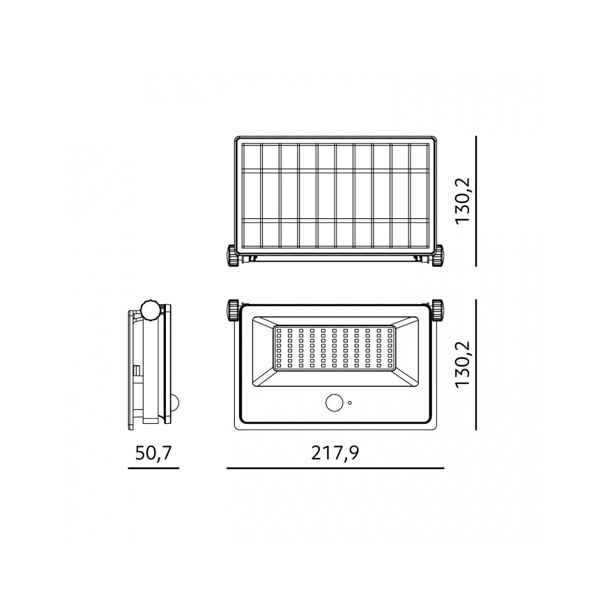 LED saulės prožektorius su jutikliu NCS G2 LED/30W/3,7V 3000/4000/6500K IP54 5200 mAh