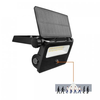 LED saulės prožektorius su jutikliu NCS G2 LED/10W/3,7V 3000/4000/6500K IP54 1800 mAh
