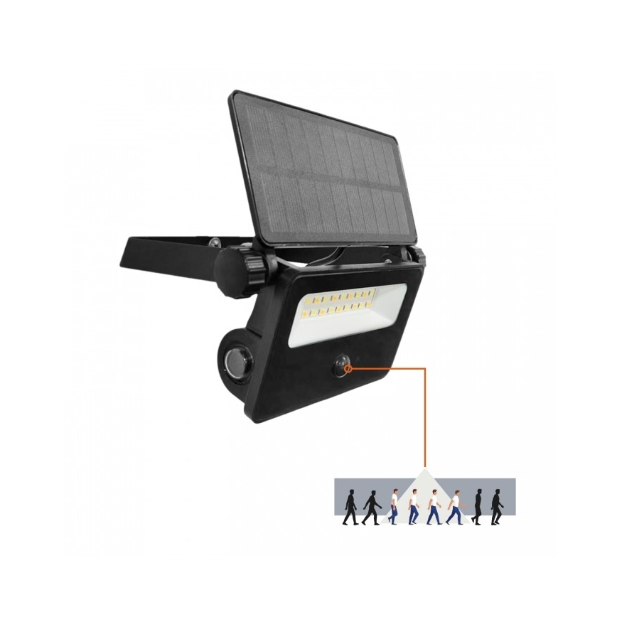LED saulės prožektorius su jutikliu NCS G2 LED/10W/3,7V 3000/4000/6500K IP54 1800 mAh