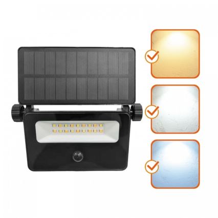 LED saulės prožektorius su jutikliu NCS G2 LED/10W/3,7V 3000/4000/6500K IP54 1800 mAh