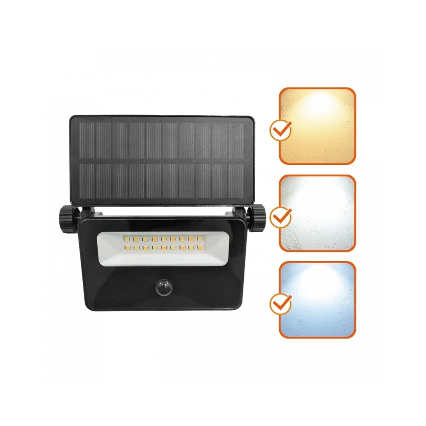 LED saulės prožektorius su jutikliu NCS G2 LED/10W/3,7V 3000/4000/6500K IP54 1800 mAh
