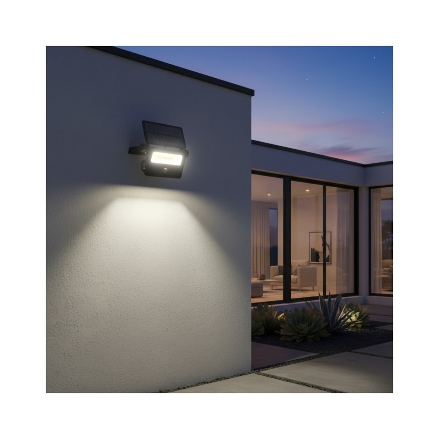 LED saulės reflektorius su jutikliu NCS G2 LED/20W/3,7V 3000/4000/6500K IP54 2600 mAh