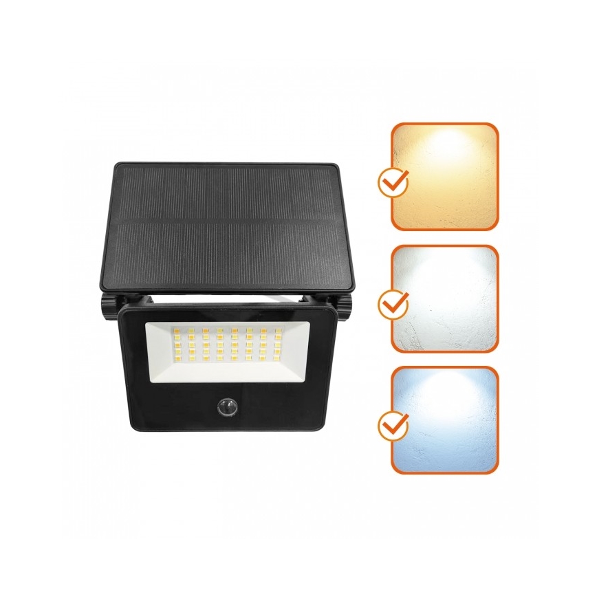 LED saulės reflektorius su jutikliu NCS G2 LED/20W/3,7V 3000/4000/6500K IP54 2600 mAh