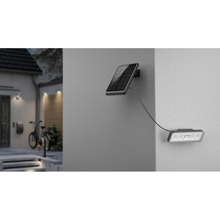 LED saulės šviesos prožektorius su jutikliu LED/8W/3,7V 2000 mAh IP54 juodas