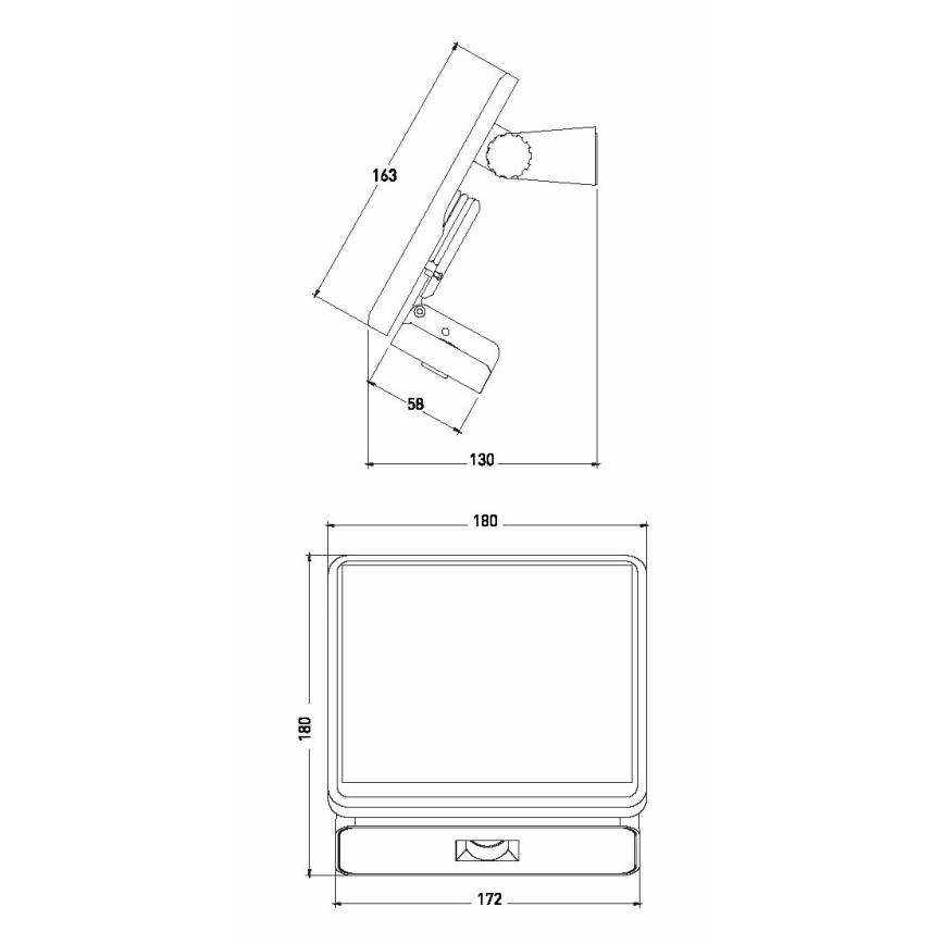 LED saulės šviesos prožektorius su jutikliu LED/8W/3,7V 2000 mAh IP54 juodas