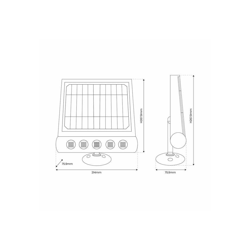 LED Saulės siena lempa su judesio ir prieblandos jutikliu LED/8W/3,7V 4000 mAh 4000K IP65