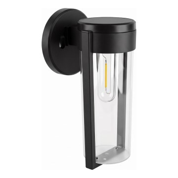 LED saulės sieninė lempa LED/1W/3,7V 500 mAh IP65 juoda