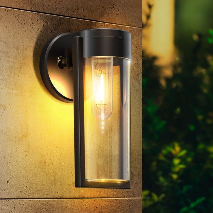 LED saulės sieninė lempa LED/1W/3,7V 500 mAh IP65 juoda