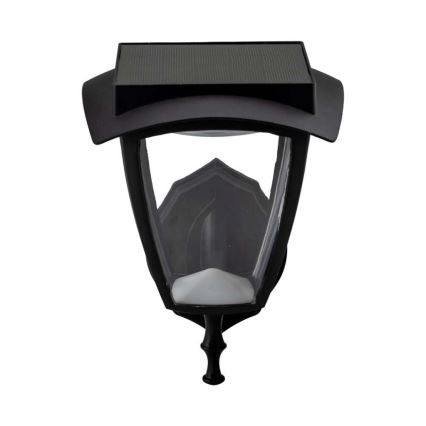 LED saulės sieninis šviestuvas LED/2W/3,7V 3000/6000K IP65 2200 mAh juoda