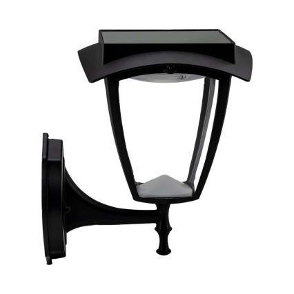LED saulės sieninis šviestuvas LED/2W/3,7V 3000/6000K IP65 2200 mAh juoda