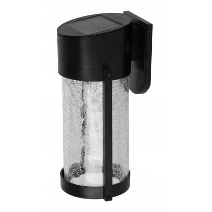 LED saulės sieninis šviestuvas LED/3,7V 300 mAh IP44 juodas