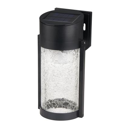 LED saulės sieninis šviestuvas LED/3,7V 300 mAh IP44 juodas