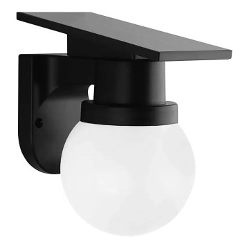 LED saulės sieninis šviestuvas LED/3,7V 3000/4000/6400K IP54 1800 mAh juodas + su nuotoliniu pultu