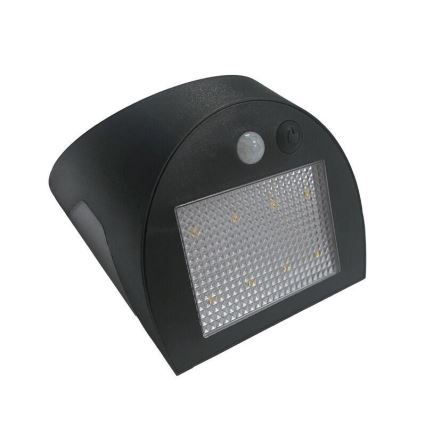 LED saulės sieninis šviestuvas su jutikliu LED/3W/3,7V 3000/4000K 1200 mAh IP54 juodas