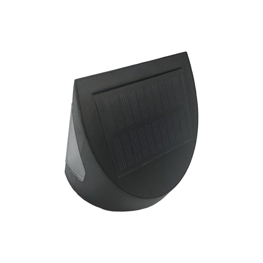 LED saulės sieninis šviestuvas su jutikliu LED/3W/3,7V 3000/4000K 1200 mAh IP54 juodas