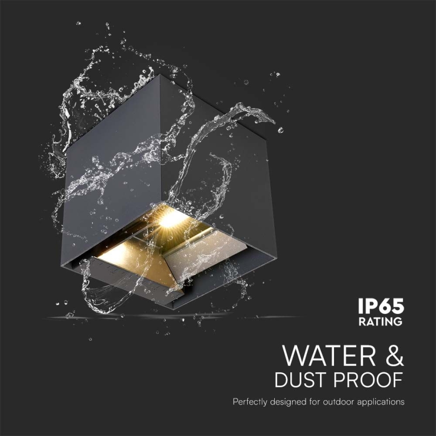 LED saulės sieninis šviestuvas su jutikliu LED/9W/5V 3000/4000/5000K IP65 2600 mAh antracitas