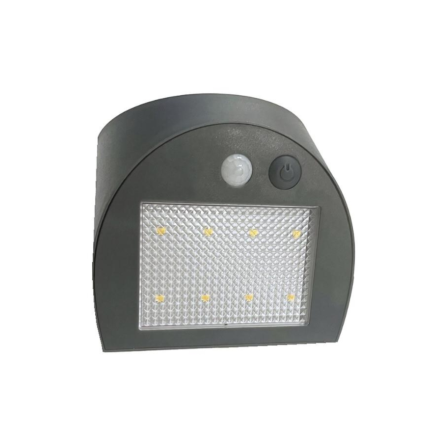 LED saulės sieninis šviestuvas su jutikliu LED/3W/3,7V 3000/4000K 1200 mAh IP54 antracitas