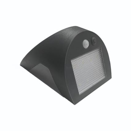 LED saulės sieninis šviestuvas su jutikliu LED/3W/3,7V 3000/4000K 1200 mAh IP54 antracitas