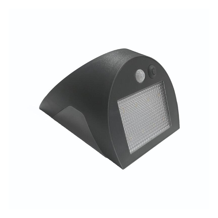 LED saulės sieninis šviestuvas su jutikliu LED/3W/3,7V 3000/4000K 1200 mAh IP54 antracitas