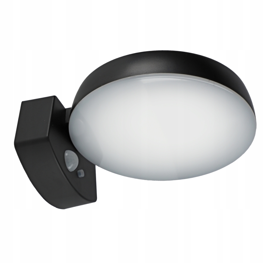 Reguliuojamas LED saulės energijos sieninis šviestuvas su jutikliu LED/3W/3,7V 1800 mAh IP54 juodas