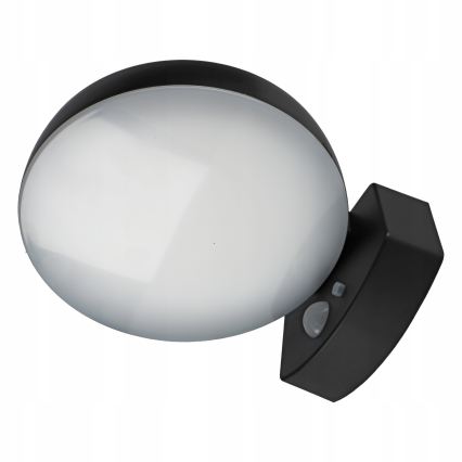 Reguliuojamas LED saulės energijos sieninis šviestuvas su jutikliu LED/3W/3,7V 1800 mAh IP54 juodas
