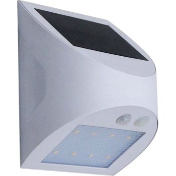 LED saulės sieninis šviestuvas su jutikliu LED/3W/3,7V 3000/4000K 1200 mAh IP54 baltas