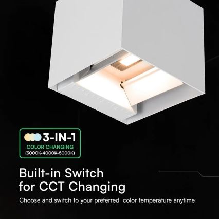 LED saulės sieninis šviestuvas su jutikliu LED/9W/3,7V 3000/4000/5000K IP65 2600 mAh baltas