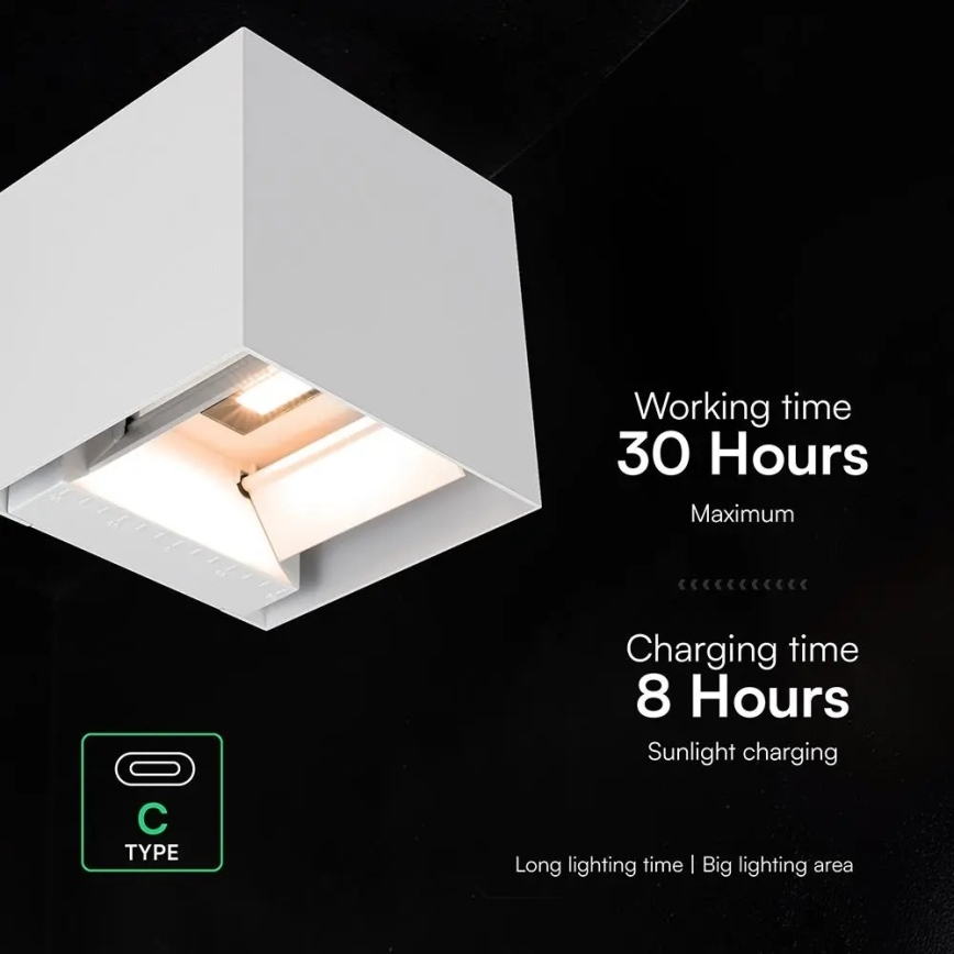 LED saulės sieninis šviestuvas su jutikliu LED/9W/3,7V 3000/4000/5000K IP65 2600 mAh baltas