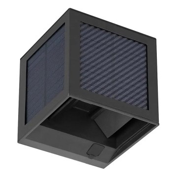LED saulės sieninis šviestuvas su jutikliu LED/9W/3,7V 3000/4000/6000K IP65 2600 mAh juoda