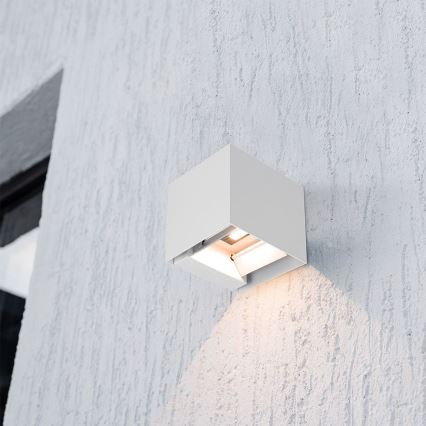 LED saulės lauko sieninis šviestuvas su jutikliu LED/9W/5V 3000/4000/5000K IP65 2600 mAh baltas