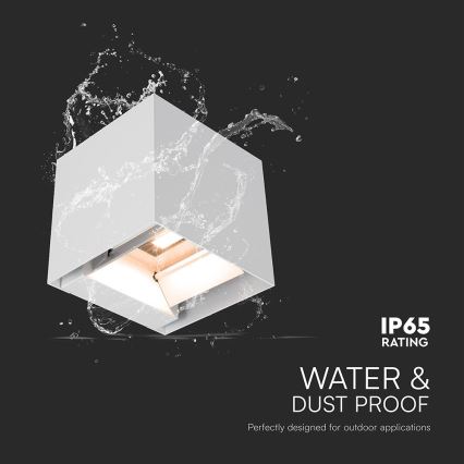 LED saulės lauko sieninis šviestuvas su jutikliu LED/9W/5V 3000/4000/5000K IP65 2600 mAh baltas